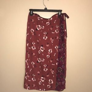 UO Printed Wrap Skirt
